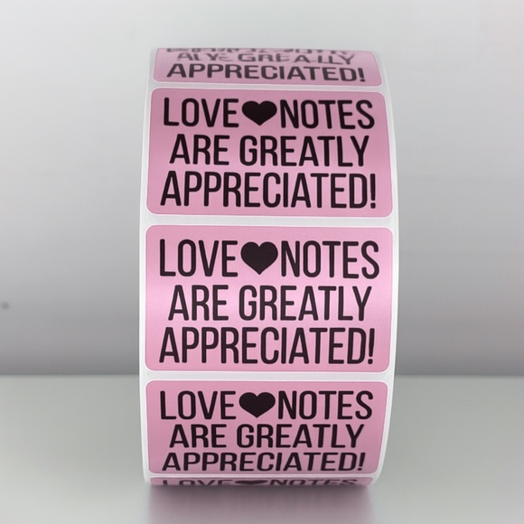 Love Notes Are Appreciated Stickers | Small Business Thank You Labels - Picture 8 of 11